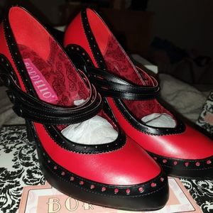NIB Bordello Mary Janes, size 7, heel 4 1/2"